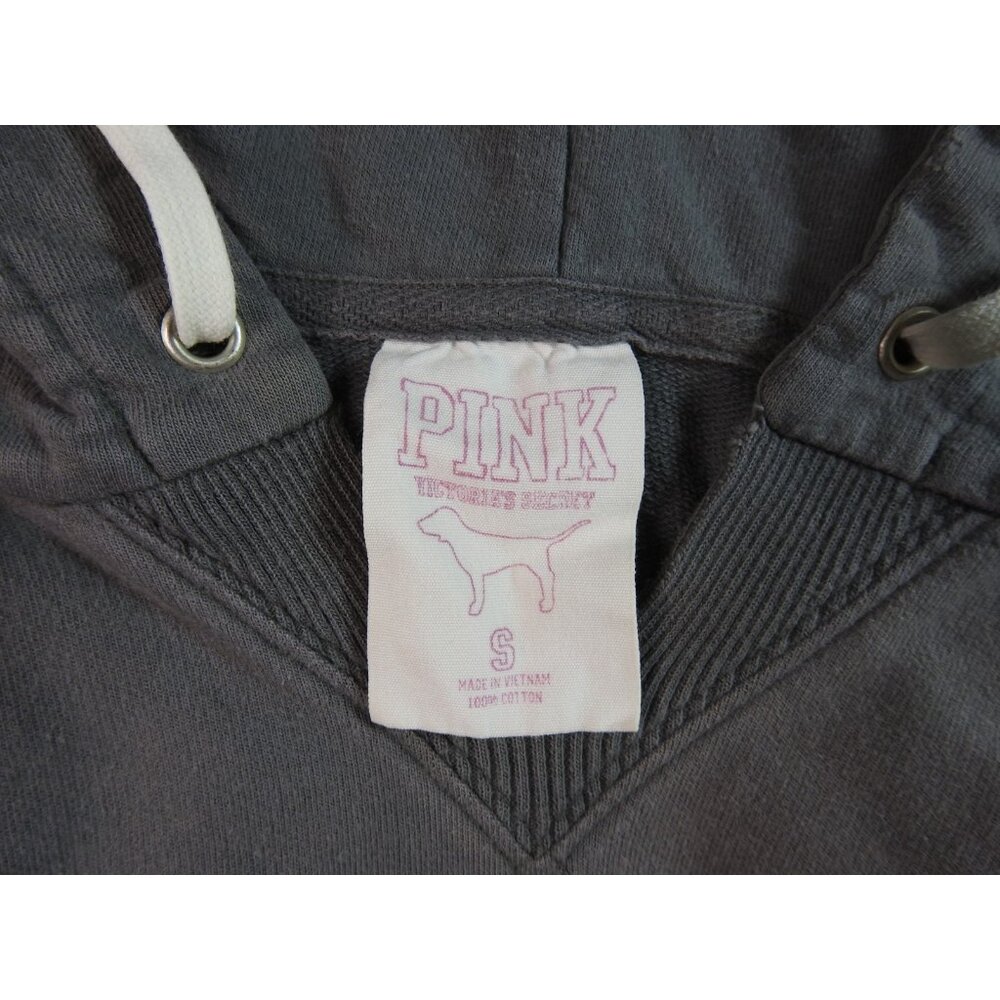 Victoria’s Secret Pink Hoodie Size Small Gray Phi Beta Pink Pullover Sweatshirt - Picture 5 of 5